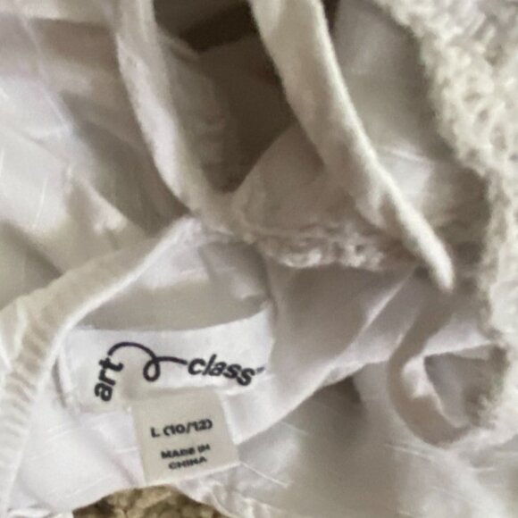 Art Class Girls Flowy Crochet Top Tank Top-White-Size 10/12-GUC - Picture 5 of 5